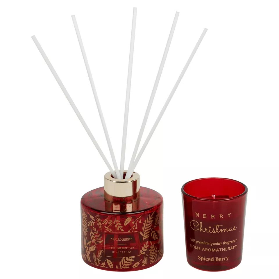 image 1 of 80ml Reed Diffuser Christmas Tree Gift Set | Multi | Velvet Vanilla | 1