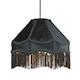 image 2 of Traditional Victorian Empire Lamp Shade in Jet Black Velvet with Long Tassels | Black