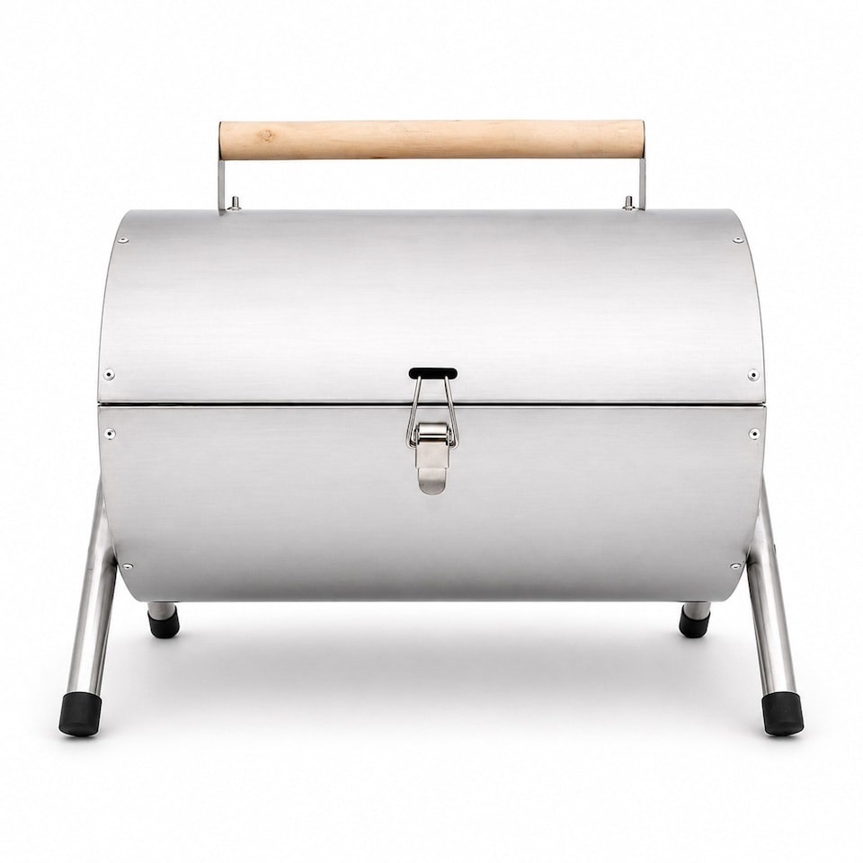 image 1 of Portable Stainless Steel Barrel BBQ Charcoal Barbecue Table Top