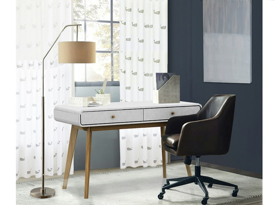 image 1 of Cassie Desk 2 Drawers White 120x50x79cm | White | white/white