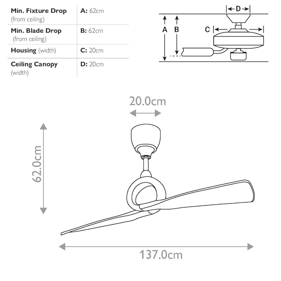 image 1 of Link 137cm Ceiling Fan Polished Nickel, Remote Control