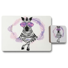 Pink Zebra (Placemat & Coaster Set)