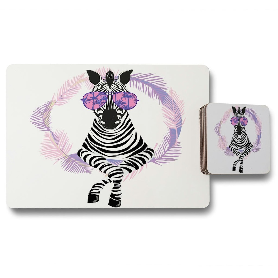 Pink Zebra (Placemat & Coaster Set)