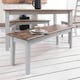 image 2 of Canterbury Hallway Bench Entryway Medium in White and Dark Pine Grey