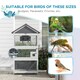 image 5 of PawHut Bird Cage w/ Stands for Finches, Parakeets, Small Birds - Grey