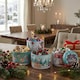 image 3 of Christmas Metal Storage Mini Tins Set Nesting Stacking Containers Festive Design | Multi | Teal