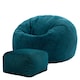 image 3 of Kingston Cord Adults Bean Bag Chair and Pouffe, Ready Filled Beanbag and Footstool Teal | Green | Teal Green | 2
