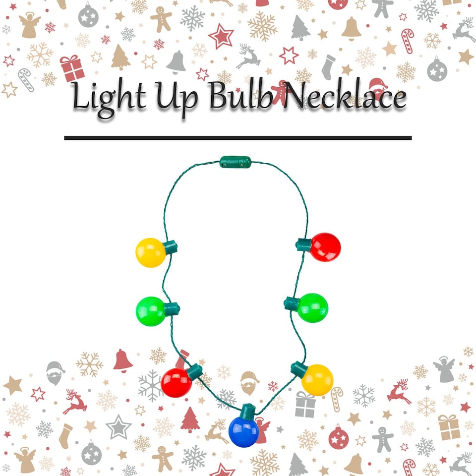 image 1 of PMS Christmas LED Bulb Necklace, One Size, Multicoloured