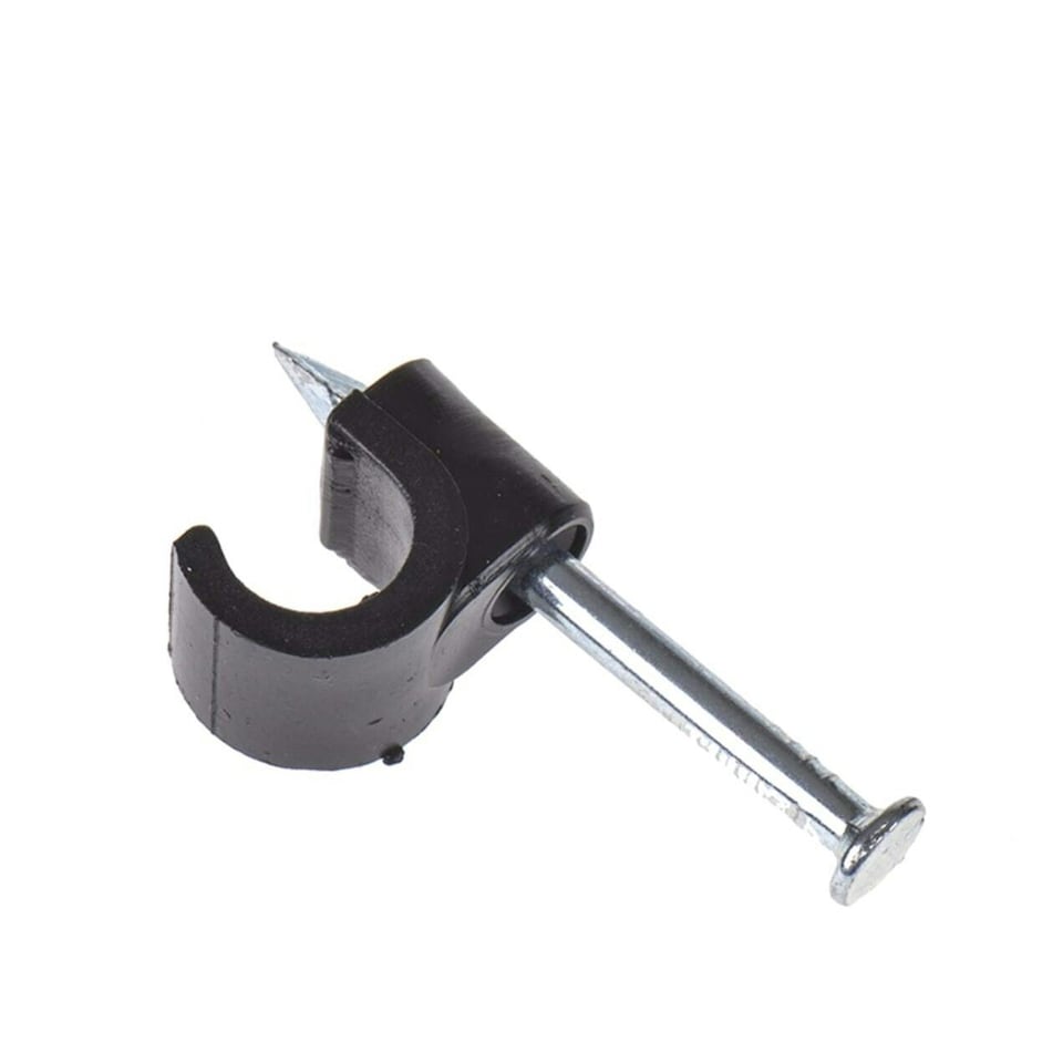 image 1 of SupaLec Round Cable Clips (Pack of 100) - Black - 6mm