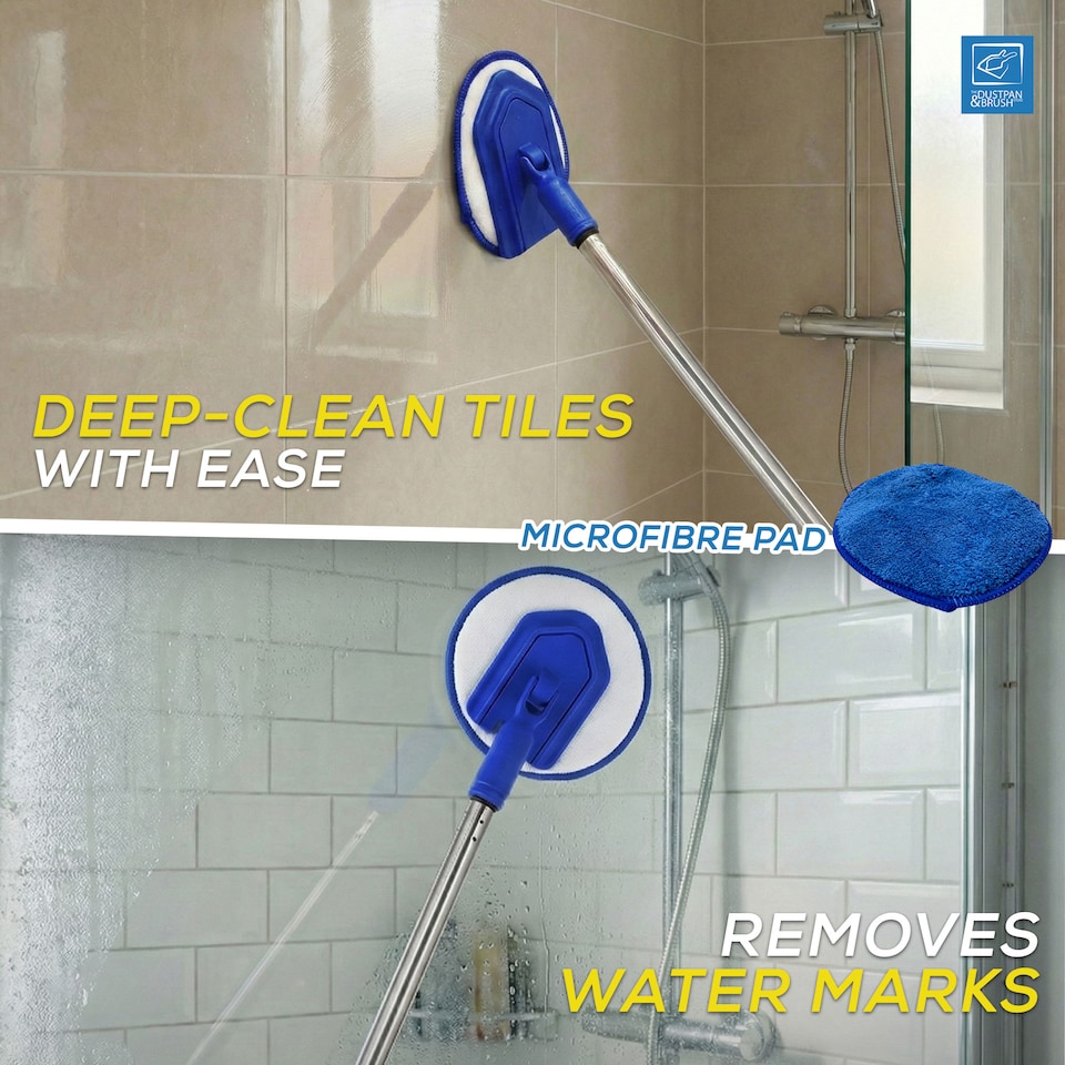 image 1 of Bathroom Cleaning Set Long Handled Tile Cleaning Kit