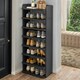 image 2 of Living and Home 8-Tier Narrow Tall Shoe Rack - Black Black