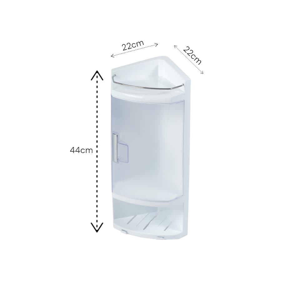 image 1 of Showerdrape Breeze Corner Bathroom Cabinet Storage Unit | White | 1
