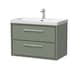 image 1 of Bathroom Wall Hung 2 Soft Close Drawer Vanity Unit Basin, Green, 800mm | Green | Reed Green | 1