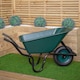 image 2 of 110 Litre 150kg Capacity Heavy Duty Outdoor Pneumatic Plastic Garden Wheelbarrow in Green