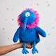 image 2 of Warmies Plush Bright Blue Monster LARGE