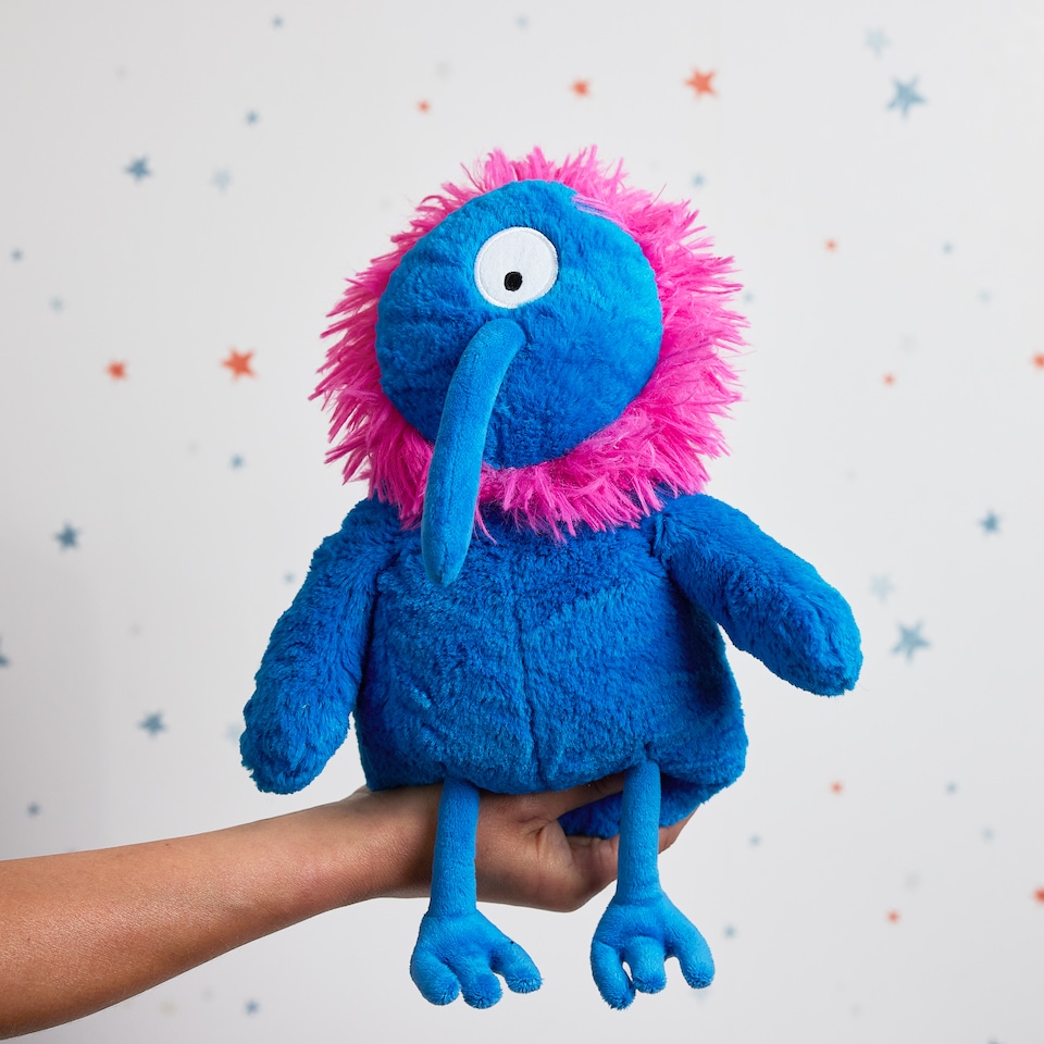 image 1 of Warmies Plush Bright Blue Monster LARGE