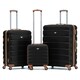 image 1 of Flight Knight Suitcase Sets 3 Piece, Large Suitcase, Extra Large Suitcase, easyJet Cabin Bag 45x36x20cm Underseat Carry On, 100+ Airlines Approved - BA, Ryanair | Black | Black/Tan | Large