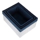 image 3 of Set of 3 Paper Rope Rectangular Storage Basket with Navy Blue Cotton Lining | Blue | Blue | Not provided