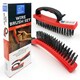 image 1 of Heavy Duty Wire Brush Set Steel Bristle Long Handle, D-Grip Block Rust & Paint Removal Kit