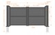 image 2 of Double Swing Gate 4000x1600mm Grey - Horizontal Solid Infill and Flat Top | Grey | 1
