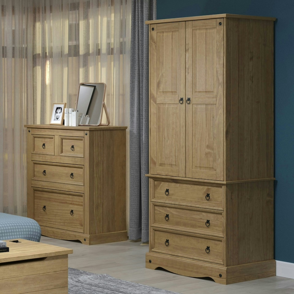 image 1 of Corona, 2 Door, 3 Drawer Wardrobe Brown