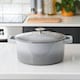 image 3 of Cooks Professional Set of 2 Cast Iron Casserole Dishes 20cm & 26cm | Grey | Grey | 2