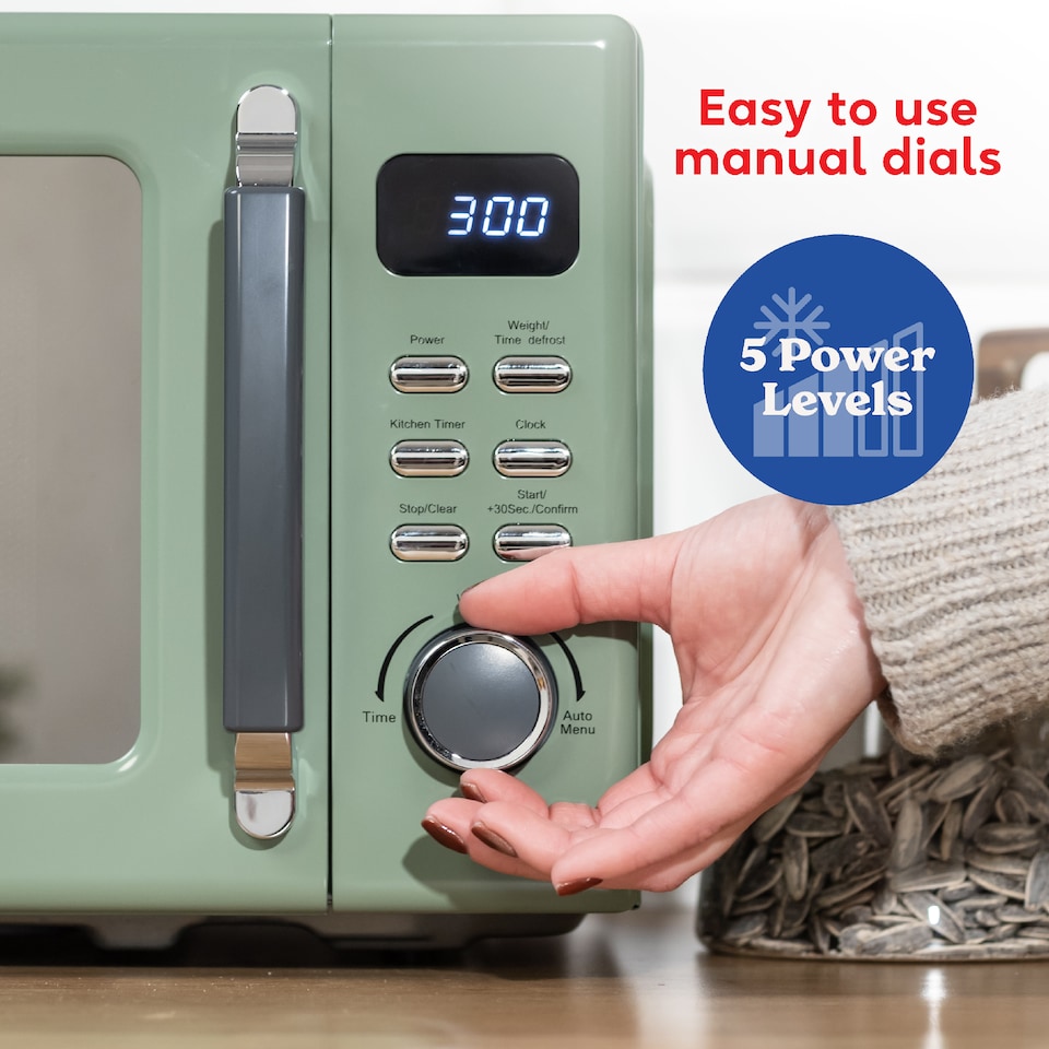 image 1 of Russell Hobbs Digital Microwave Stylevia 20L in Sage Green RHM2026SG