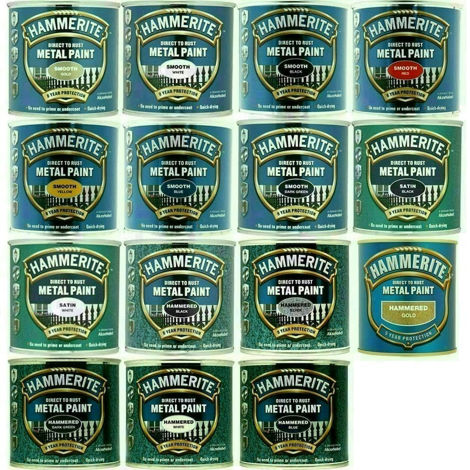 image 1 of Hammerite Direct To Rust Metal Paint 250ml Blue | Hammered