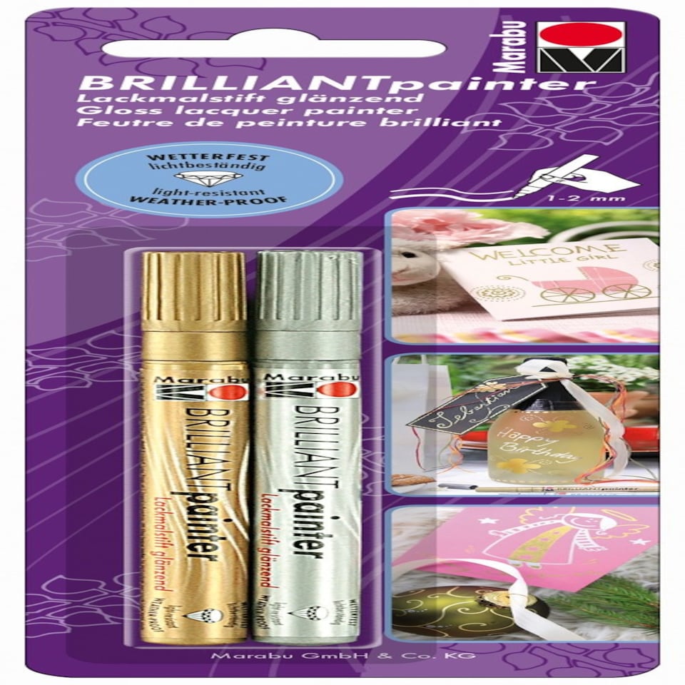 image 1 of Marabu - Brilliant Painter Assortment Caligraphy (2 x 1-2mm Tip) Multi