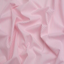 Minerva Core Range Pink Stripe Yarn Dyed Cotton Chambray Fabric for Dressmaking, 144cm / 56" Wide - per metre