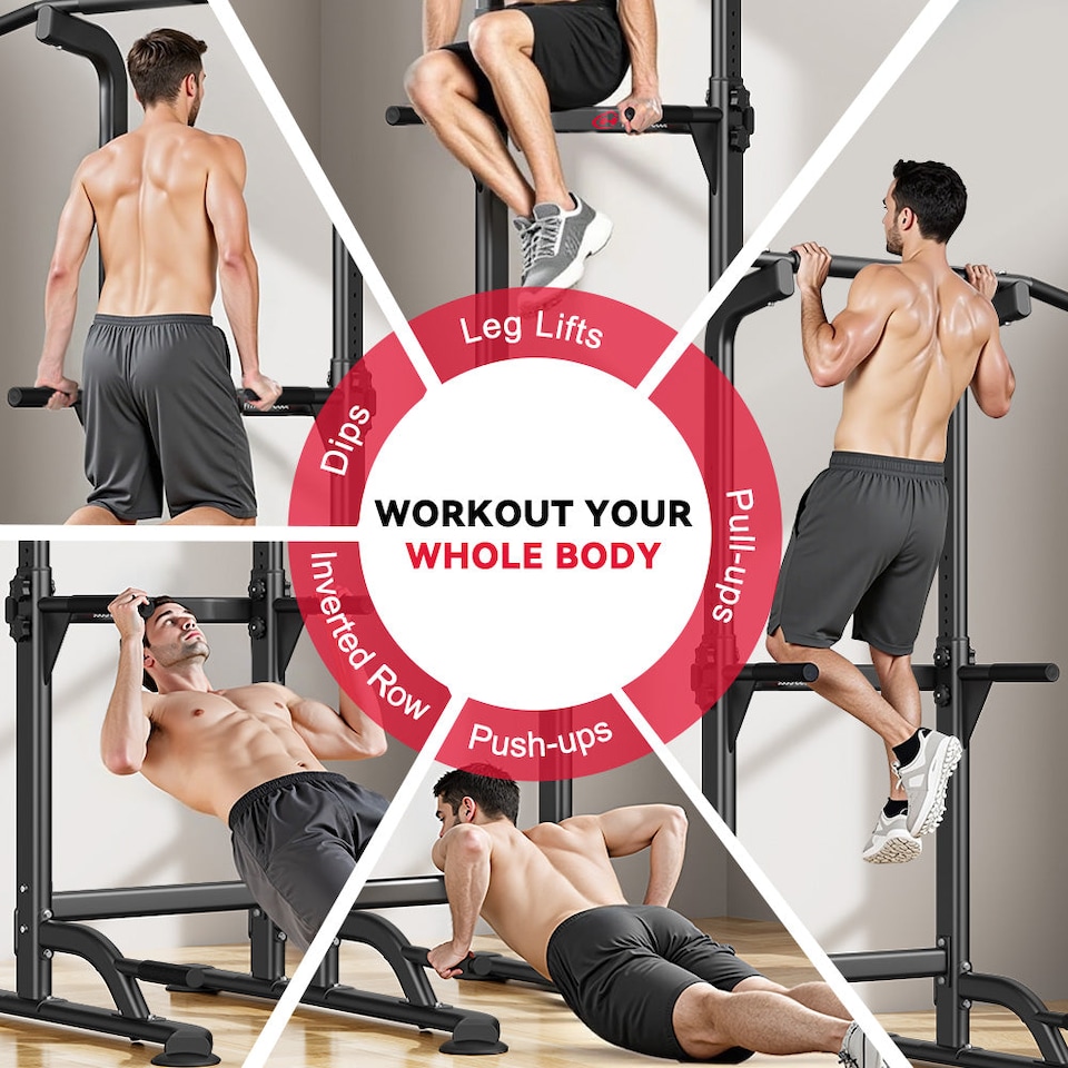image 1 of Homefitnesscode Power Tower Dip Station D1 Pull Up Station