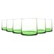 image 1 of Nicola Spring Merzouga Recycled Glass Tumblers - 200ml - Green - Pack of 6 - Tumbler Glasses Drinking Glasses Glassware Set Green