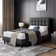 image 2 of Yaheetech 120 x 190 cm Small Double Upholstered Bed Frame-Dark Grey
