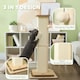 image 3 of PawHut 3-in-1 Cat Scratcher Post with Sisal Track Ball Toy, Light Oak