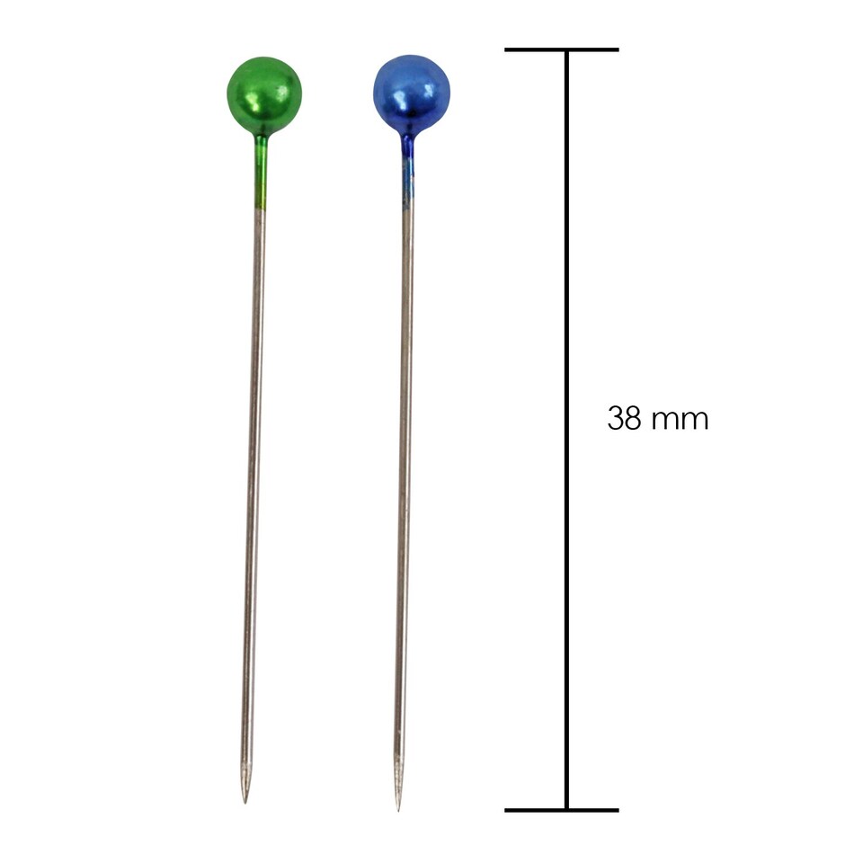 image 1 of Pack of 80 Assorted Colour Dress Pins 38mm - Sewing