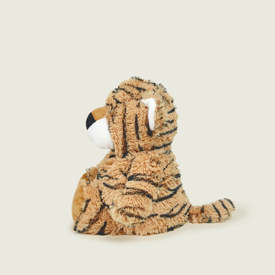 image 1 of Warmies Large Microwaveable Tiger Plush , Brown, Soothing Lavender Scented Soft .