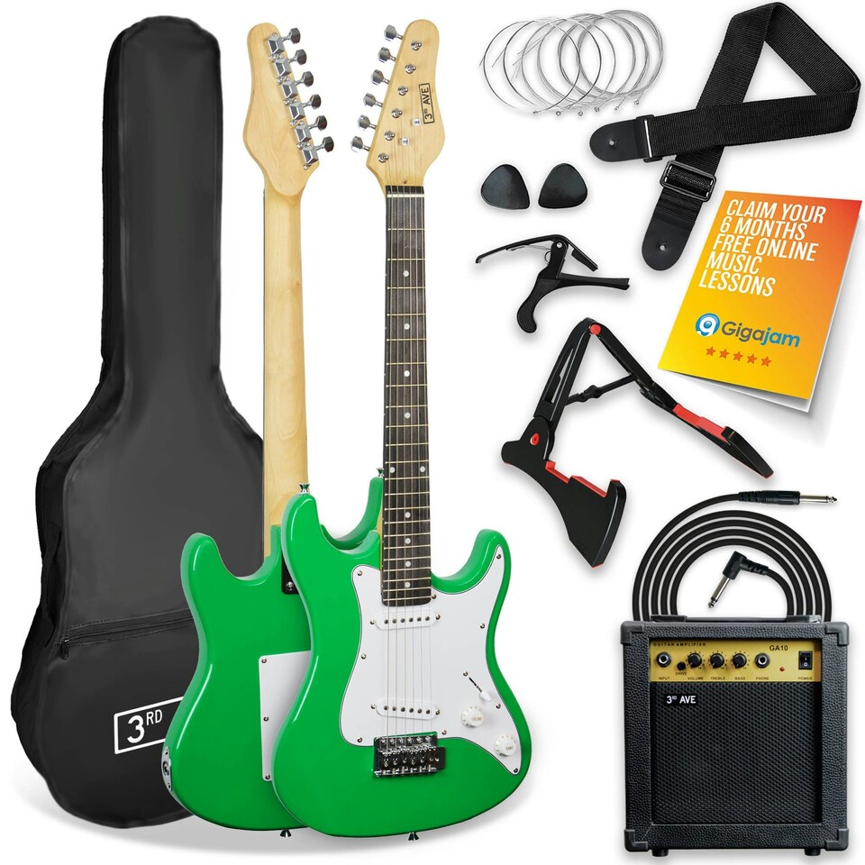 image 1 of 3rd Avenue 3/4 Size Electric Guitar Pack with Amp Black