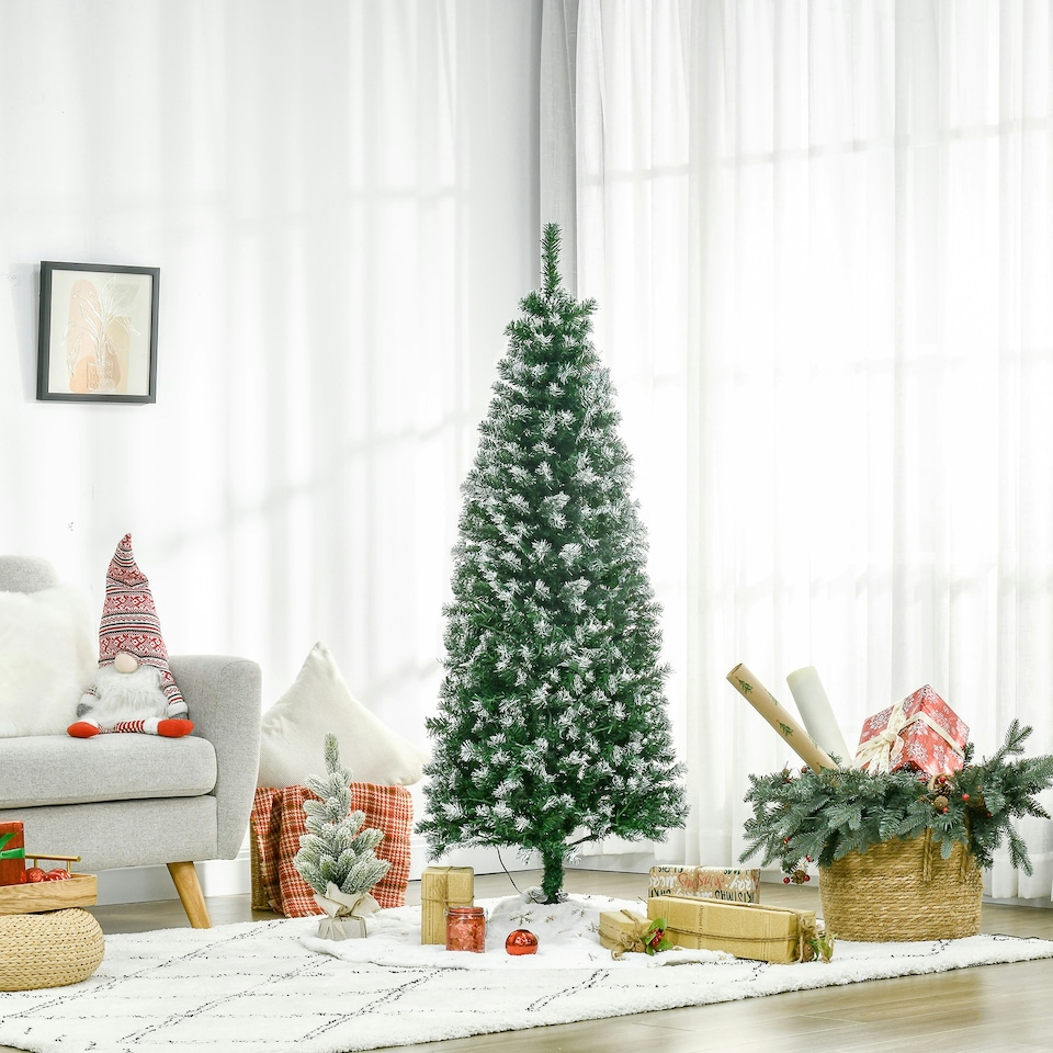 image 1 of HOMCOM 5FT Prelit Artificial Xmas Tree Holiday Décor w/ 250 Colourful LED Light