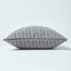 image 2 of Homescapes Cotton Cable Knit Grey Cushion Cover - 45 x 45 cm | Grey | Grey | 45 x 45 cm