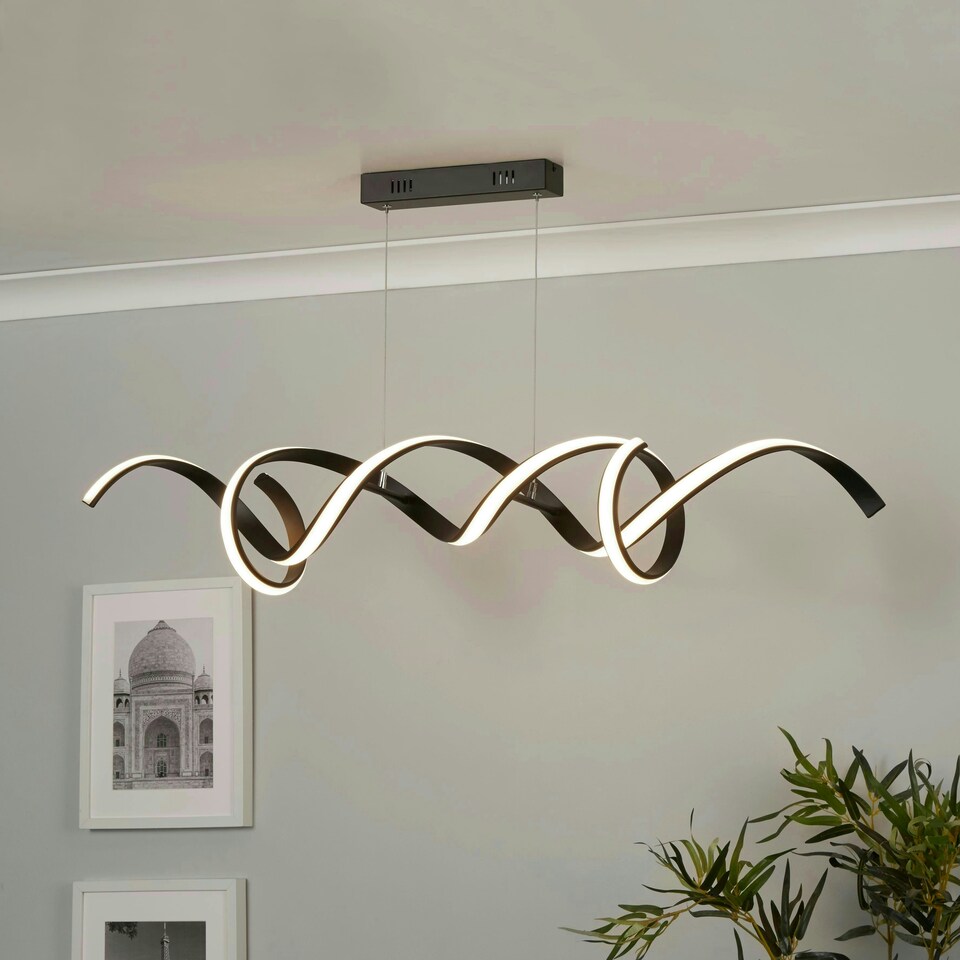 image 1 of Paton Black Ribbon LED Ceiling Pendant