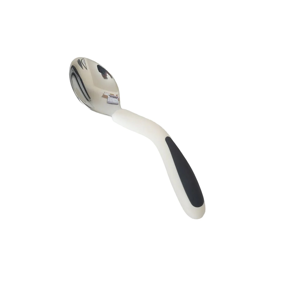 Ergonomic right angled spoon | Silver | Desert spoon