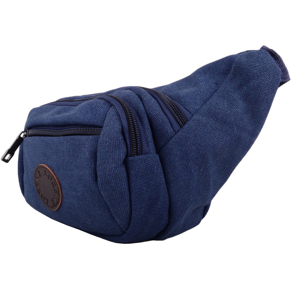 image 1 of Lorenz Canvas Travel / Holiday Waist Pack / Bum Bag / Money Holder | Blue | Navy