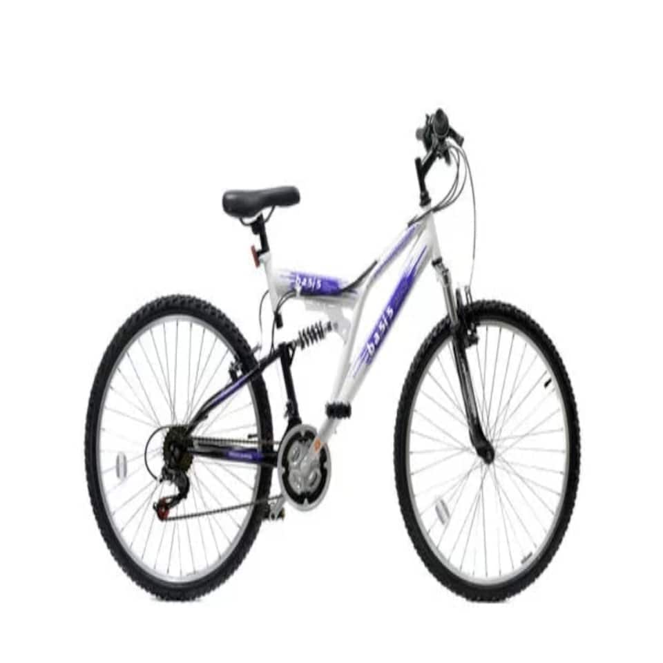 image 1 of Basis 2 Full Suspension Mountain Bike 26in Wheel, 18 Speed - White Purple