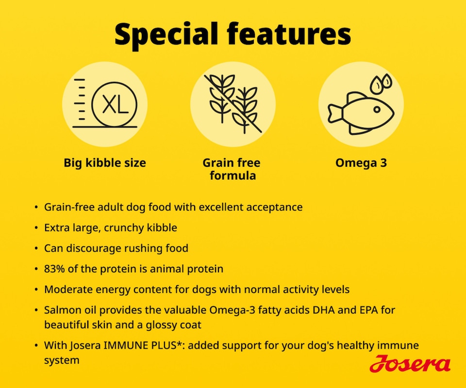 image 1 of Josera Adult Duck & Sweet Potato complete dog food | Grainfree | Medium to Large dogs | Lots of meat | Immune Plus | Omega 3 from Salmon Oil | 3kg