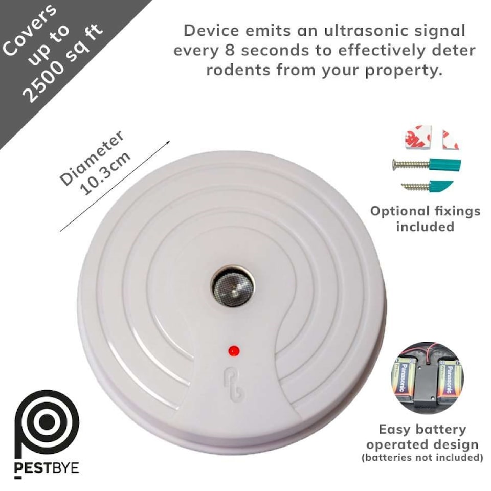 image 1 of Discreet Ceiling Wall Mounted Ultrasonic Rat Mouse Repeller White Loft