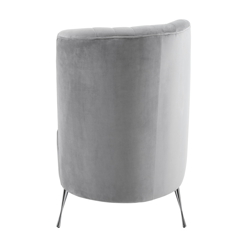 image 1 of Rene Grey Velvet Chaise Longue Grey