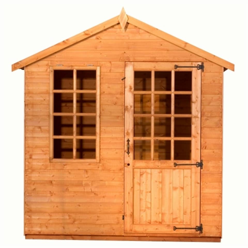 image 1 of 5ft x 7ft (1.45m x 2.05m) Wooden Georgian Tongue and Groove APEX Summerhouse (12mm T&G Floor + Roof) (5 x 7) (5x7)