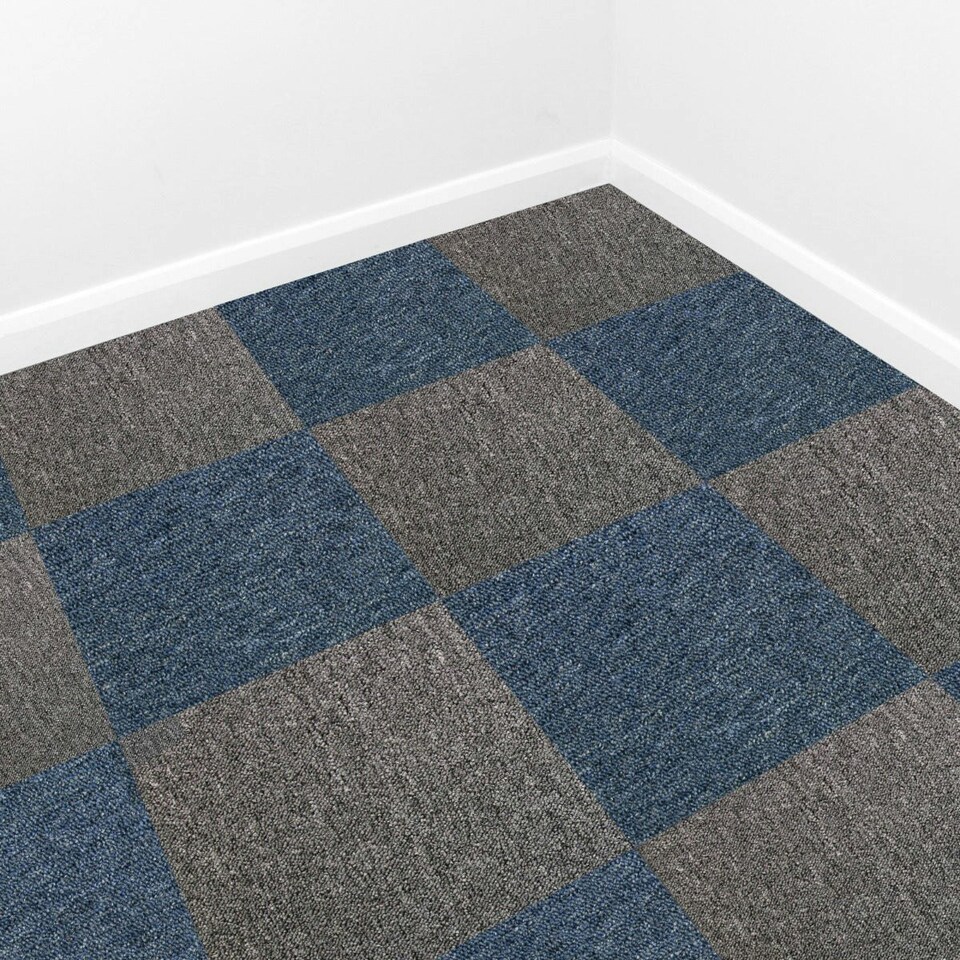 image 1 of 40 x Carpet Tiles 10m2 / Storm Blue & Anthracite Blue