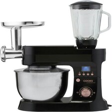 Cooks Professional Multi Function Stand Mixer | 1200W | Large 6.2 Litre Mixing Bowl | 10 Speed Settings | Black & Rose Gold