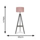 image 7 of ValueLights Morrigan Blush Shade Grey Wood Tripod Floor Lamp & Bulb | Pink